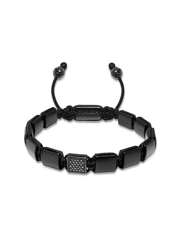 Nialaya Men's Flatbead Bracelet The CZ Flatbead Collection - Matte Onyx